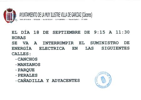 Imagen Corte Parcial Energía Eléctrica 18-sep 9:15-11:30